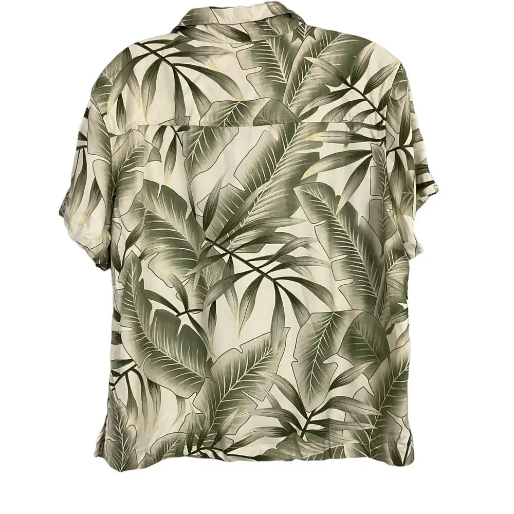 Caribbean Joe Maxi Dress Sheath Column Hawaiian Shirt Jacket Large Fern Tropical - Picture 11 of 15